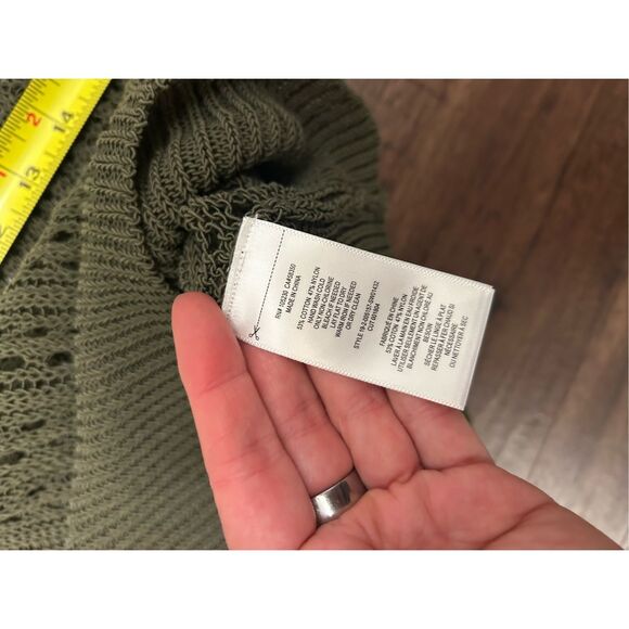 Equipment Femme Green Crochet Crewneck Sweater, Sz XS - Picture 4 of 7